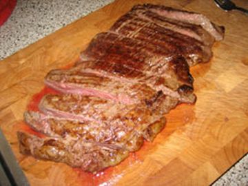 Flank Steak aufgeschnitten